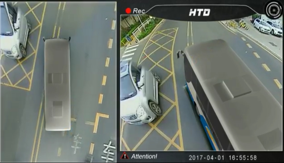 Система кругового обзора 3D BIRDVIEW 360° на автобусе